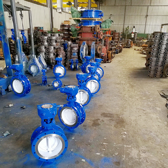 硬密封蝶阀检测车间