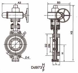 D973F多层次金属对夹式硬密封蝶阀